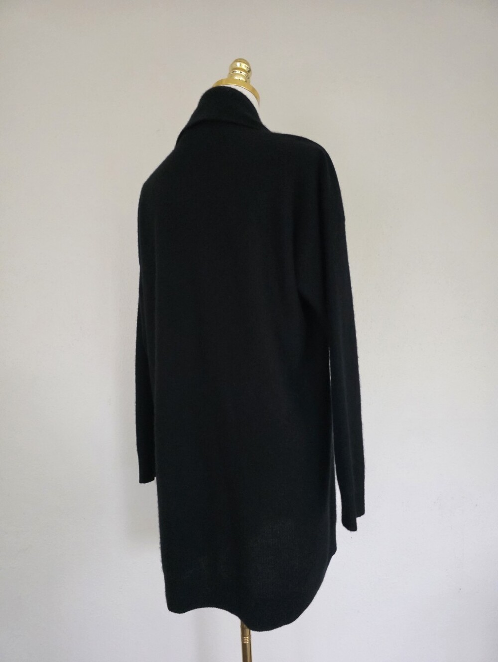 Lauren Ralph Lauren 100% Cashmere Black Open Front Long Cardigan Large - Picture 5 of 10